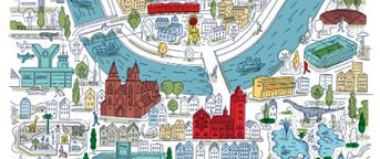 Illustrazione della città di Basilea Illustrazione della città di Basilea